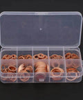 Pro Solid Copper Flat Washers M5 To M14 Assorted Hardware Kit 200 Pieces Heavy Duty For Plumbing Auto And Industrial Work With Insane Thermal Conductivity And Anti Rust Durability Built To Handle Heavy Loads Safely For Sick Builds Or Simple Fixes in plastic organizer