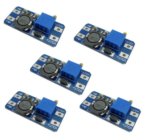 Mt3608 DC DC Step Up Boost Power Converter Module DIY Friendly Adjustable Input 2V 24V To Output 5V 28V 2A Max 93 Percent Pack Of 5