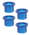 Blue plastic components from Shift Linkage Bushing Kit Four Pack For Manual Transmission Gear Shifter Linkage Repair Set Replacement Bushings For Camry 1983 And Up Durable Easy Install Parts For Smooth Shifting.