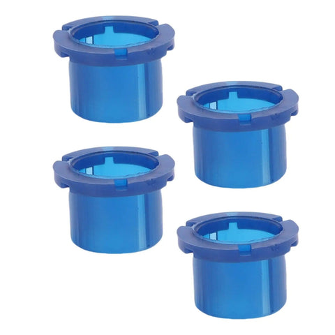 Blue plastic components from Shift Linkage Bushing Kit Four Pack For Manual Transmission Gear Shifter Linkage Repair Set Replacement Bushings For Camry 1983 And Up Durable Easy Install Parts For Smooth Shifting.
