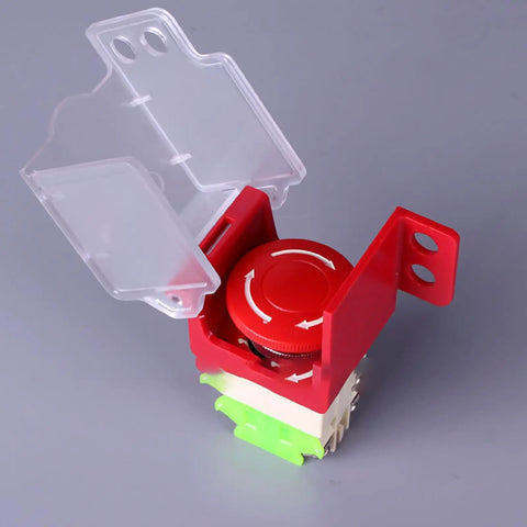 Emergency Stop Button Cover Box Type Transparent Push Button Switch Shield Heavy Duty Boss Level Protective Housing For 22mm To 33mm Button Diameters Clear Case Made From Glass Resin PC Industrial Grade