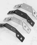 8 Pack Sturdy Corner Braces for wood shelves and furniture, right angle braces in black and silver, metal triangle reinforcement