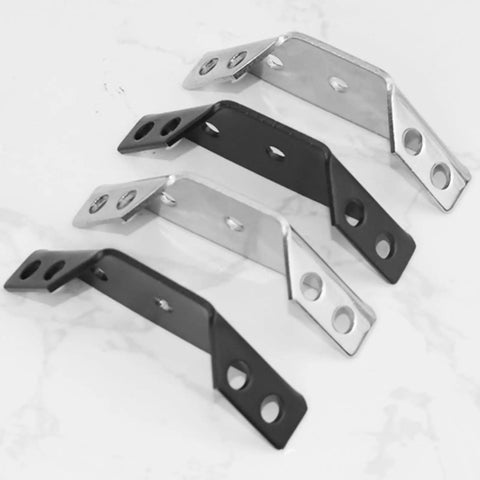 8 Pack Sturdy Corner Braces for wood shelves and furniture, right angle braces in black and silver, metal triangle reinforcement