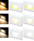 Dope LED Step Lights 3CCT Dimmable 120-277V For Indoor Outdoor Stairway Lighting IP65 Zinc Alloy, 150LM 2.5W Selectable 6 Pack