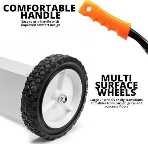 36 Inch Magnetic Pickup Sweeper With Wheels Adjustable Handle Floor Magnet And Heavy Duty Magnet To Scoop Nails And Debris 55 Pound Capacity For Quick Job Site Cleanup On Construction Or Workshop Floors