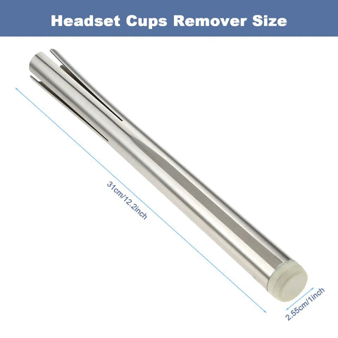 Heavy Duty Bike Headset Cup Remover Tool For 1-1/8, 1-1/4 And 1-1/2 Inch Bearings, stainless steel, rubber tip, 31cm length
