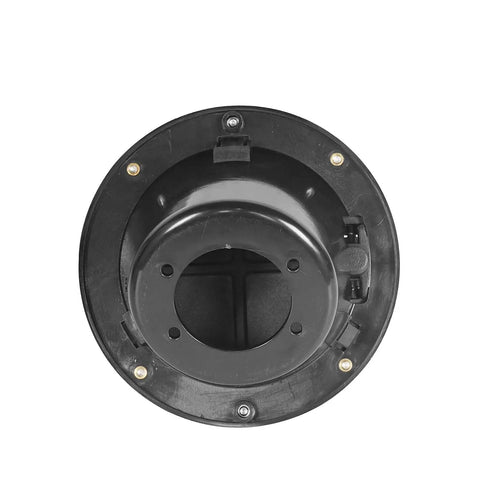 Fuel Filler Door Cover For Jeep Wrangler TJ 1997 To 2006, Black Finish, Non Locking Gas Tank Shield, Bolt On Install, top view