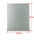 Five Pieces 12 By 15 Cm Thickened Microwave Mica Sheets Universal Heat Insulation Boards for Ovens and Microwave Use shown with measurements