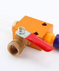 Get This Super Adjustable Mist Coolant Sprayer Featuring A Brass Nozzle And One Meter Hose Ideal For CNC Machines Lathes Mills And Drills To Handle Cooling And Quick Chip Blow Off During Machining Jobs, showing a brass valve and orange connector.