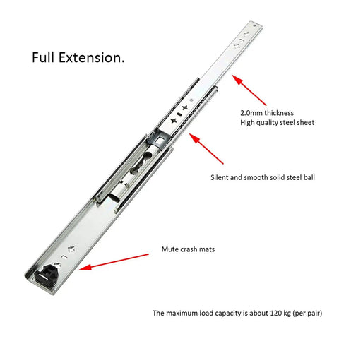 Real Heavy Duty 53mm Full Extension Drawer Slides With Ball Bearings Deliver Smooth Glide Under Max Load Featuring Rust Proof Galvanized Blue Finish So 700mm Long Slides Hit Full Access On Deepest Drawers Fast Today In Workshop Home Cabinets, full extension steel slide