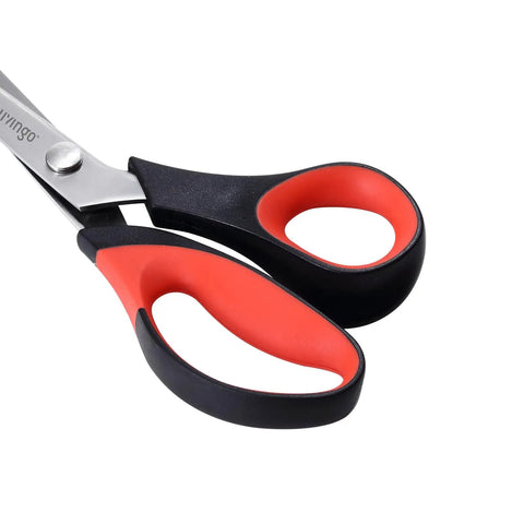 Heavy Duty Pinking Shears 9 Inch 5mm Zigzag Edge For Sewing Quilting Dressmaking And Craft Projects Sharp Stainless Steel Blades For Precise Decorative Cutting, red and black handles
