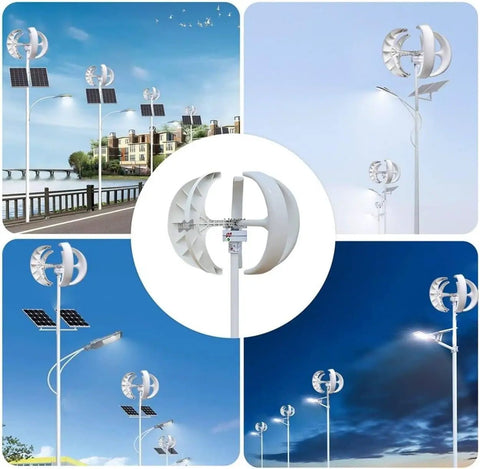 Vertical Wind Turbine Generator Kit Ready-To-Go 400W 600W 800W 1000W 1200W for 12V/24V Off-Grid Power in various outdoor settings