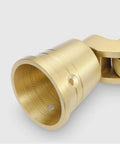 Close-up of Top Shelf 4 Pack Solid Brass Casters hardware cup mount, showcasing detailed craftsmanship and material quality.