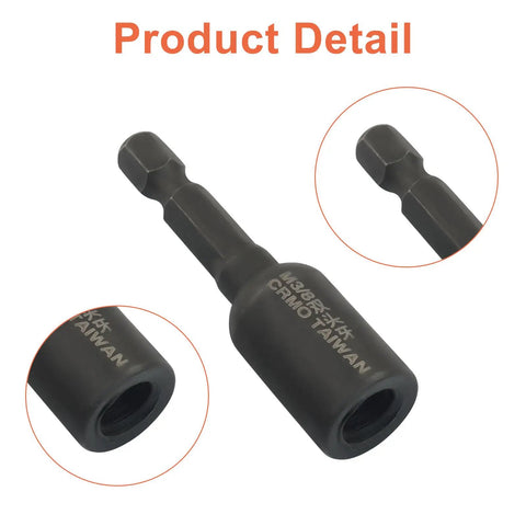 Rock Solid Three Piece Hanger Bolt Drivers For Threaded Rod Installation, gloss black, alloy steel, premium tool detail.
