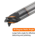 Carbide Square Nose End Mill Bit Four Flutes TiAlN Coated Milling Cutter For Hardened Steel close-up showing 30-degree helix