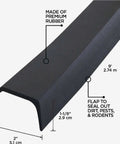 9 Foot Black Rubber Garage Door Bottom Seal For Weatherproofing And Draft Blocking That Stops Moisture Dust And Insects