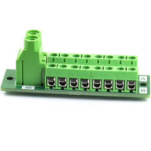 30Amp 48V Terminal Block Distribution Module 2x8 Position Power Block For Battery Banks And DIY Electronics side view