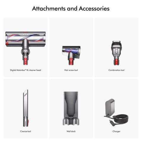 Outsize Cordless Vacuum Cleaner For Large Homes With 60 Minute Runtime 90 Percent More Power Power Trigger For Precision Cleaning 150 Percent Larger Bin And 25 Percent Wider Cleaner Refurbished Nickel Red accessories including tools and charger