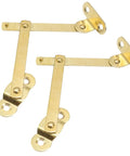 Antique Brass Lid Stay Hinges Left Side Only 2 Pack Gold Finish For Jewelry Boxes And Cabinets Old School Retro Style Lifting Support