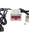 Led Auto Display Digital Counter 0-999999 With Hall Proximity Sensor 10mm Detection Distance NPN Normally Open Output 110-240V AC Power Six Digit Counter With Holder Included For DIY Automation Projects, black cable and plug