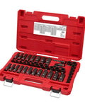 Impact Duty 3/8 Inch Drive Socket Set, 43-Piece Metric And SAE 6-Point Sockets in red case