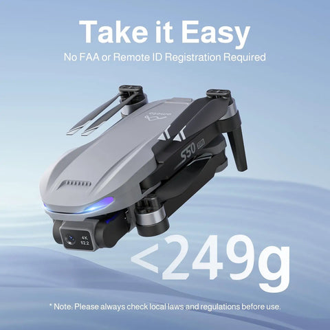 Folded Dope 4K Camera Drone With GPS For Beginners And Pros, 50 Minute Flight Time, Auto Return, Lightweight Under 249g