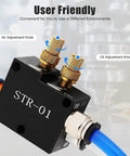 Heavy Duty No Sweat Coolant Spray Pump Kit With Dual Nozzle Lubrication System For Cnc Lathe Milling And Drilling Machines showing air and oil adjustment knobs.