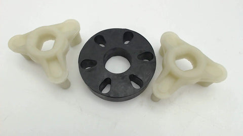 Beefy Direct Drive Washer Motor Coupling Replacement For Top Load Washers All Plastic No Metal Insert Durable Coupler, shown with inserts