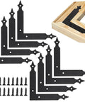 8 Pcs Flat Corner Braces For 5 Inch L Shape Right Angle Brackets With 32 Screws For Wooden Frames Beds Tables Cabinets Chairs Windows Home DIY Furniture Repair And Frame Joining Support