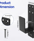 Heavy Duty Door Barricade Brackets Set For 2x4 Lumber U Shaped Gate Holder with dimensions and screw visible