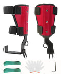 Pro Grade Upgraded Tree Climbing Spikes With Dual Claws For Real Climbers And Forestry Work, 300 Lb Load Capacity, Red, Set