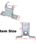Detailed diagram of Eight Hole Wing Shape 90 Degree Connector Bracket For One Half Inch Bolt In One And Five Eighths Inch Strut Channel Six Pack