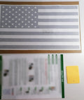 Dodge Ram Rear Window American Flag Decal Matte Black USA Flag Sticker packaging with instructions, fits 2009 to 2026