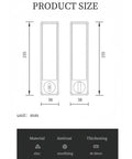 Technical drawing of Concealed Edge Pull Pocket Door Lock With Privacy Function For Recessed Sliding Doors Fits Doors With Thickness From One And A Half To Nearly Two Inches Matte Black Rectangle Mortise Lock And Hidden Pull Handle For Seamless Operation.