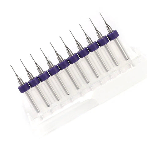 Pro Grade Tungsten Carbide Drill Bits 10 Piece Kit for Detailed Work and PCB Prototyping in a plastic holder