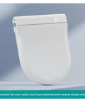 Game Changing Smart Toilet Seat Cover With Auto Flipping Lid And Constant Temperature Heating, showcasing sleek white design and temp display.