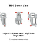 Compact Aluminum Bench Vise For Tiny Workpieces, Portable Desktop Clamp For Drilling And Filing, Easy Tightening, Secure Hold For Precise Assembly And Hands Free Operation; mini vise dimensions