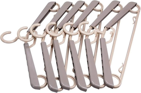 6 Pack Heavy Duty Plastic Extra Wide Arm Hangers 15 To 23 Inches With Swivel Hooks For Coats Jackets Dresses Shirts Pants And Trousers Space Saving Closet Organizers In Grey And Tan