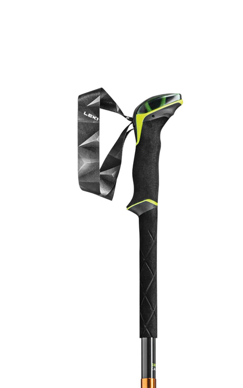 Sherpa FX One Carbon Collapsible Trekking Poles for Backcountry Skiing, Hiking, and Mountaineering detail of grip and wrist strap