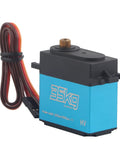 Level Up Your Ride Setup With This Premium 35Kg Digital Servo Featuring Coreless Motor And Full Metal Gears Built Different For 1/8 1/10 Scale Rc Cars To Serve Beast Mode Torque All Week Long. Image of 35kg digital servo with blue casing and wires.