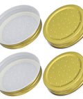 Beekeeping Water Feeder for Hives, Durable Metal Beehive Waterer Lid in 4 pack, perforated for easy install entrance feeder, top view