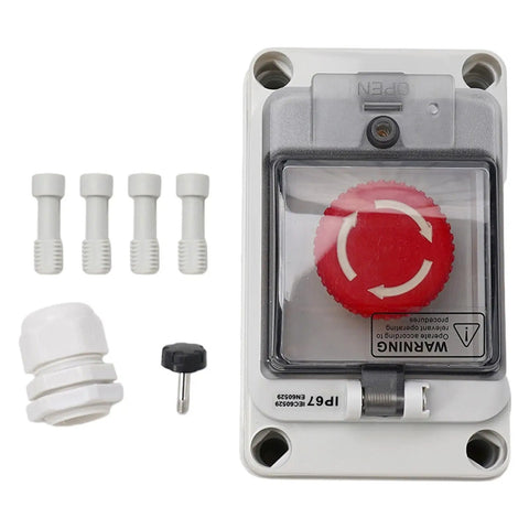 Emergency Stop Button With Enclosure Box Kit For Industrial Machines, E Stop Push Button Switch In Durable Box