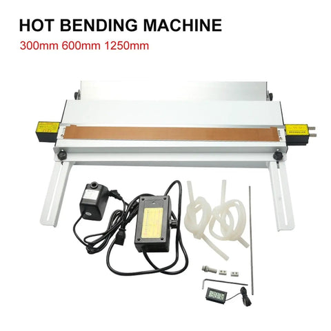 Portable Acrylic Hot Bending Machine For Plastic Pvc Pc Sheets With Adjustable Temp Control Angle Bending Bracket 60 Cm Zone Built Tough Rig For Straight Shots Every Time displayed with accessories.