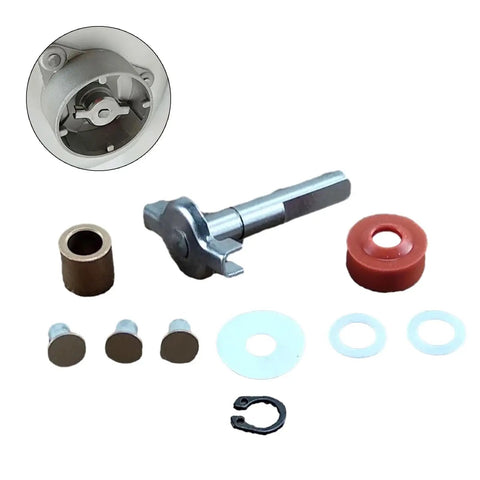 Bread Maker Bucket Drive Repair Kit 9pc Metal Set For Pan Bottom Transmission Fix with coupling, bushing, seals, and pins.