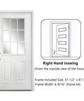 Top Shelf Fiberglass Entry Door Thirty Six By Eighty Inches Nine Lite Low E Glass Primed White Oak Knock Down Build Hella Tough Right Hand Inswing view