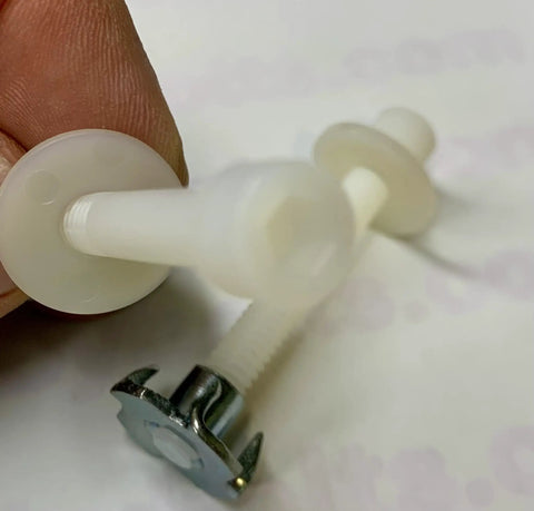 Close-up of Airplane Wing Bolt Kit for Remote Control Planes, showing nylon bolt and zinc-plated T-nut