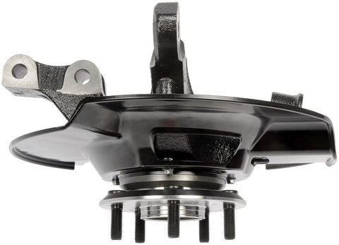 Heavy Duty Bulletproof Front Left Wheel Bearing And Hub Assembly Loaded Knuckle Direct Bolt On Replacement Fitment For 2003 2004 Honda Pilot Ready To Roll side view showing hub and knuckle design.