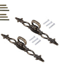 Vintage Style Antique Bronze Cabinet Pulls Handles 2 Pack Hollow Decor with screws, durable zinc alloy, size 160x22x34mm
