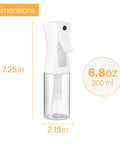 Two Pack Continuous Spray Bottles With Ultra Fine Mist For Hair Styling And Salons Premium Mister Sprayer 6.8 Oz Dimensions