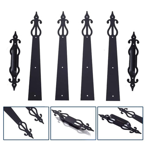 Heavy Duty Garage Door Hinge Kit With Silent Hydraulic Buffer, Decorative Hardware Set For Wood Or Aluminum Doors